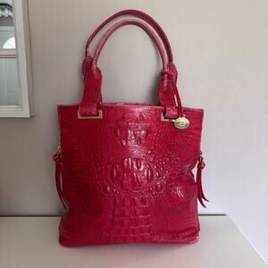 Brahmin Ono Melbourne Tote Red Croc Leather Shoulder Bag Tote
